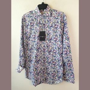 Blake Mill NWT Flip Cuff Abstract Button Up Shirt
